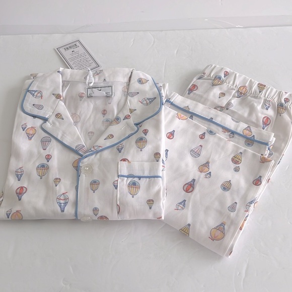 PETITE PLUME Bon Voyage Kids Chemical Free Flame Resistant Pajama Set Size 10 - Picture 4 of 8
